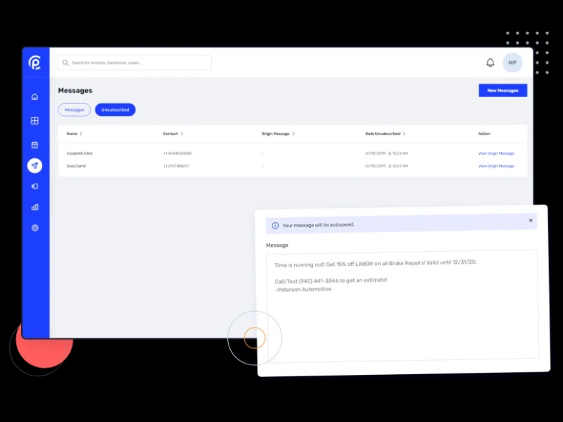 Predefined templates for the car service