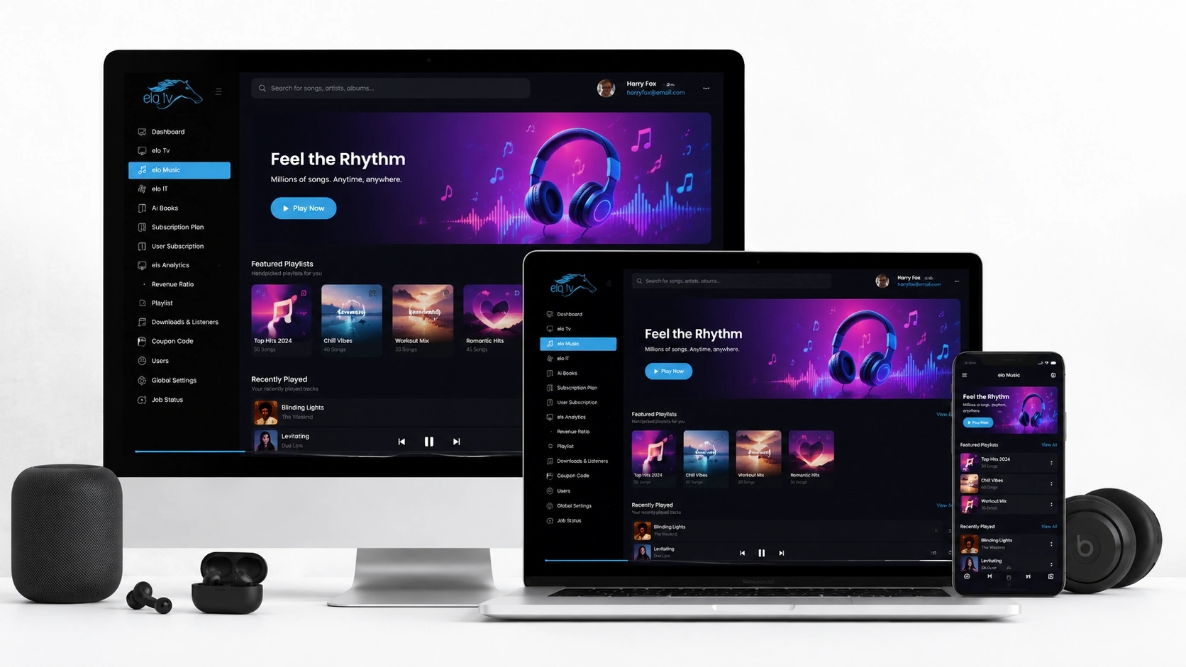 Music & Books Streaming App